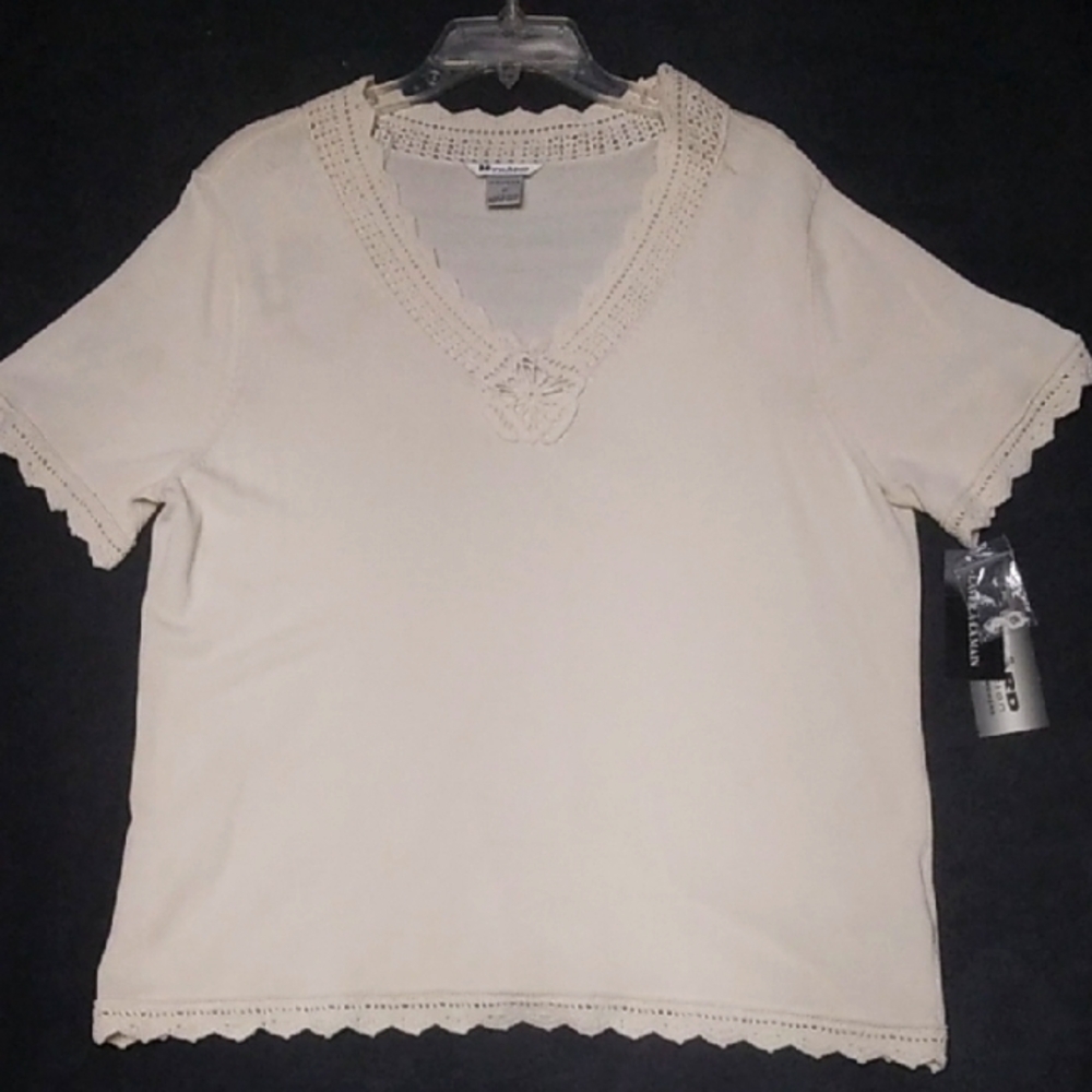 NyGard Collection Silk Blend Lace Pullover Blouse 1X NWT